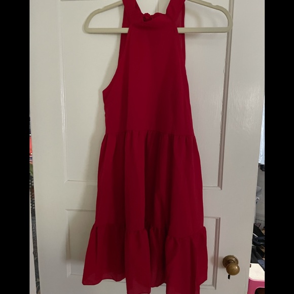 SHEIN red halter flowing mini dress - Picture 1 of 8